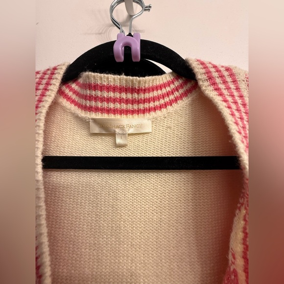 Love Shack Fancy Keoni Cardigan- Fruit Punch Pink- L - Picture 3 of 3